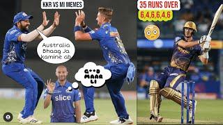 PAT CUMMINS 56 OF 15 BALLS DANIEL SAMS 35 RUNS OVER | MI VS KKR 2022