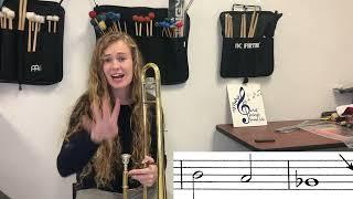 How to Play Hot Cross Buns on Trombone Breakdown