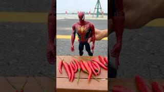 Spiderman vs Hulk vs Captain America | who eats chili the best?