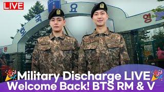 [LIVE]  Welcome Back! RM & V Return to ARMY! | BTS Military Discharge LIVE