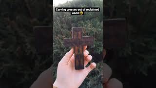 Wood cross carving #woodcarving #woodworking #crossmaking #woodcross #cross #woodart