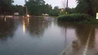 Chicago Suburb Flooding - My Car in the Middle of a Rain-Made Lake