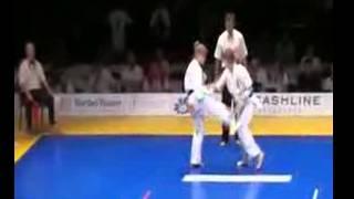 Kyokushin girl Maria Panova KO opponent Maria Afanasyeva!