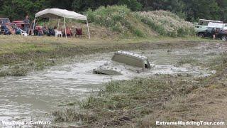 NORTH WEST Mud Truck Goes REAL DEEP At Red Barn Customs Mud Bog - GIRL HAS NO FEAR