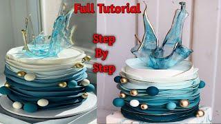 Elegant Ruffle Isomalt Sail Birthday Cake | Isomalt Ruffle Cake #isomaltcake