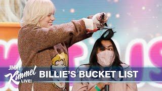 Jimmy Kimmel Helps Billie Eilish Cross Items Off Her Bucket List