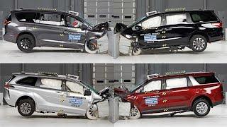 4 MINIVANS Crash Tests | Pacifica, Carnival, Sienna & Odyssey