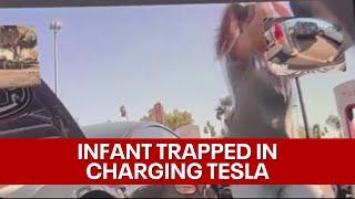 Woman locked out of charging Tesla, infant stuck inside | KTVU