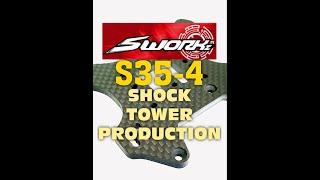 SWorkz S35-4 Shock Tower Production, cnc carbon fiber