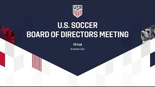 November U.S. Soccer BOD Public Session