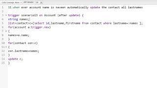 11.when ever account name is naveen automatically update the contact all lastnames
