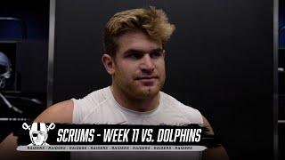 Michael Mayer and Nate Hobbs Media Availability | Week 11 vs. Dolphins