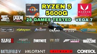 Ryzen 5 5600G (Vega 7) - 28 Games Tested in 2021 - NO Dedicated GPU