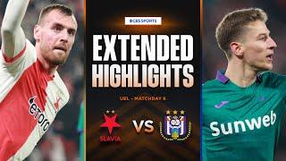 Slavia Praha vs  Anderlecht: Extended Highlights | UEL League Phase MD 6 | CBS Sports Golazo