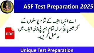 ASF Last Five Years Past Papers in PDF & ASF Test Preparation 2025 to join our WhatsApp Group