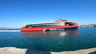 Aero Highspeed Flying Dolphin and sailor boats in the port of Aegina #aero #boat #greece #port #ship