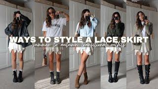 6 WAYS TO STYLE A LACE MINI SKIRT | summer to autumn transitional outfits | jessmsheppard