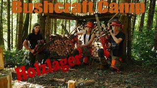 Bushcraft Camp - Holzlager bauen und Brennholz machen  | Bushcraft lagerbau | Outdoor & More