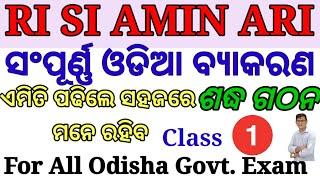 Odia Grammar|ଓଡିଆ ବ୍ଯାକରଣ|Details with MCQ(Class1)|RI,SI, ARI,AMIN,ASO|ଶବ୍ଦ ଗଠନ|All Odisha govt exam