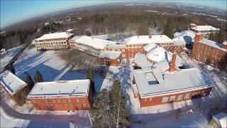 Abandoned J N Adams Memorial Hospital Perrysburg NY in Winter With Snow, Blade 350 QX3 AP Drone