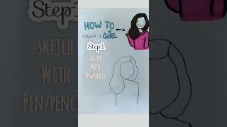 HOW TO DRAW A GIRL!️| simple girl doodle | Doodles with SANA