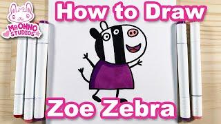 How to Draw Zoe Zebra | Peppa Pig's Friend
