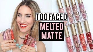 TOO FACED MELTED MATTE LIQUID LIPSTICK Review + Lip Swatches! | JamiePaigeBeauty