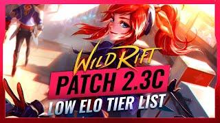 BEST Champions TIER List - Patch 2.3C (Low Elo) - Wild Rift (LoL Mobile)