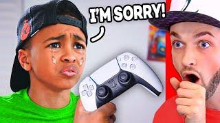 Kid LIES to Dad to get PS5! (SHOCKING)