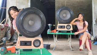 Building Exceptional Speaker using Timber panels and Car tires for Satisfy My Passion