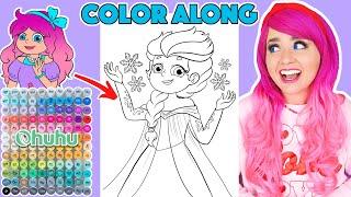 Color Kimmi The Clown as Elsa With Me | COLOR ALONG WITH KIMMI