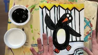 Penguin Painting - Penguin Body -  Day 3