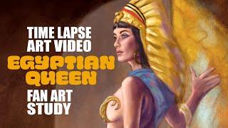 Egyptian Queen - Digital Painting Fan Art Study of a Frazetta Masterpiece