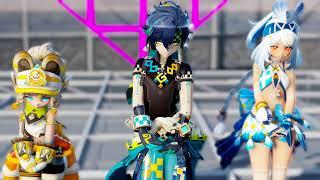 (MMD - Genshin Impact)meyase_bloodpop Kinich Kachina Mualani 5.0 update(Motion DL}
