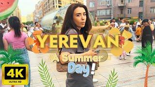 Walking Tour in Yerevan, Armenia  - A Summer Day - July 2024 - 4K 60FPS