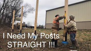 Setting Posts and Prepping for Header - Pole Barn