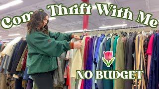 THRIFT WITH ME  Thrifting 90s SPRING Pieces NO BUDGET BIGGEST THRIFT HAUL