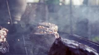 Cooking Steak BBQ - Royalty Free Stock Footage