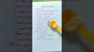 Unstoppable - Sia | Lyrics Handwriting Nga Lee