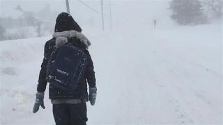 Dr. Debbie Gowan treks to the hospital in Fredericton in the blizzard