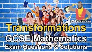 Transformations - GCSE Maths Exam Questions (incl translation, rotation, reflection, enlargement)