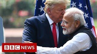 President Trump in India: Mispronunciations and cheers on day one - BBC News