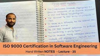 What is ISO 9000 Model in Software Engineering Tutorial | ISO Certification - Lec 35