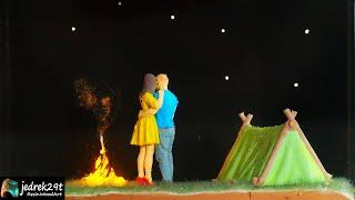 Romantic night under a dark starry sky  Diorama - Night Lamp / RESIN ART