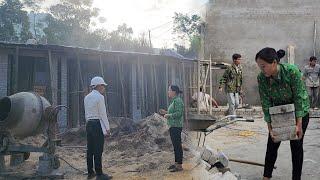 17 year old single mother finds job and completes bamboo house to keep warm in winter