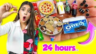 Eating Only Mini Food for 24 HOURS 