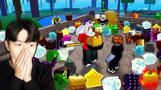 Giving 100 Fruits to Noobs in the First Sea in Blox Fruits