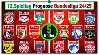 12. Spieltag Bundesliga 24/25: Alle Spiele Prognosen & Tipps | Die datenbasierte Vorhersage