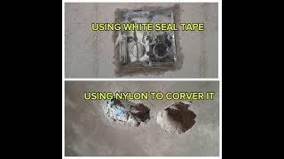 Difference between using WHITTE SEAL TAPE and NYLON to cover electrical box #electrical #electrician