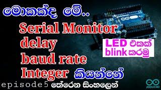 What is Serial Monitor , Delay , baud rate , Integer |  Sinhala | Tech4Heart